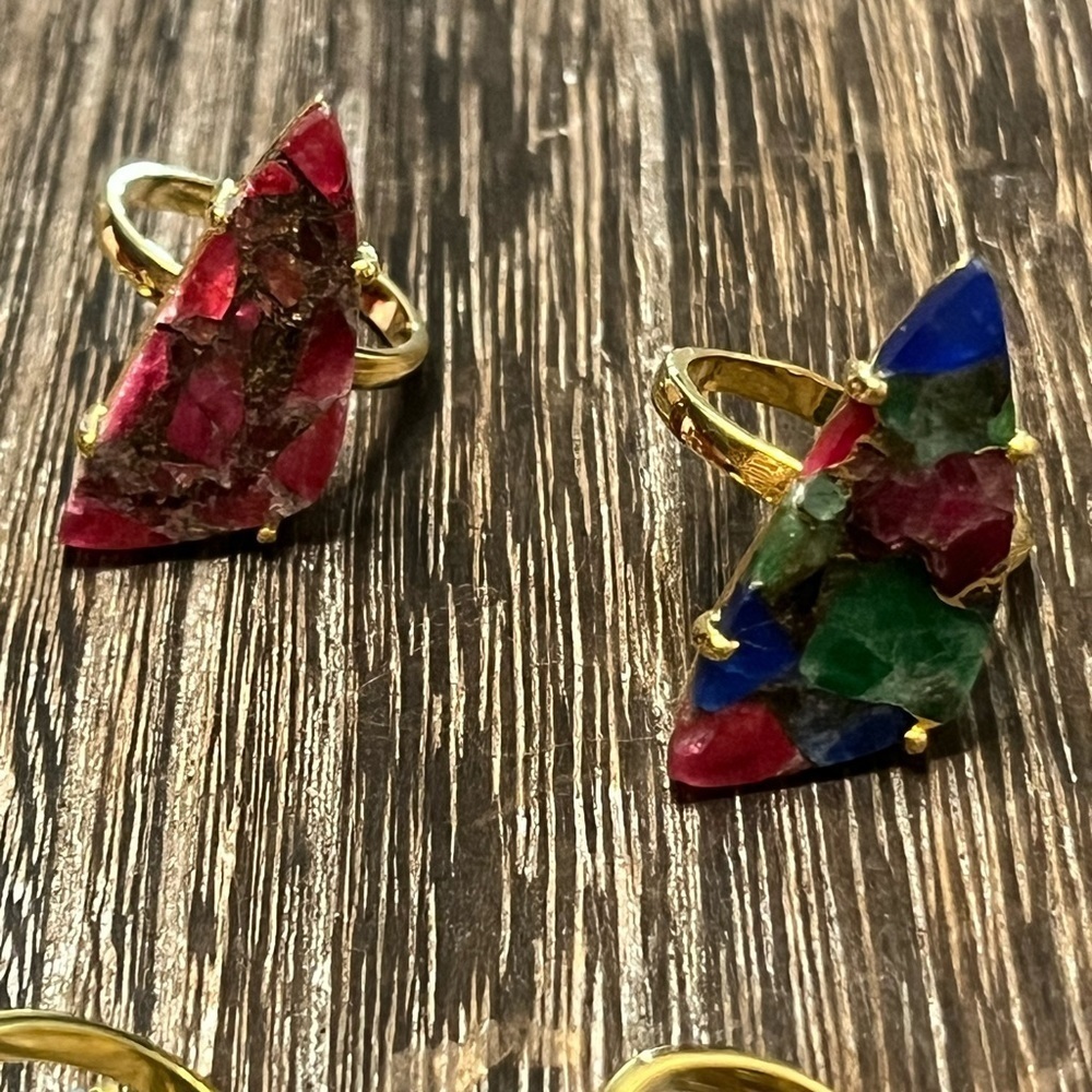 Ruby Jade Gold Ring - Picture 2 of 5